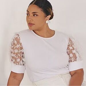 Sugarlips Contrast Sleeve Ribbed Top